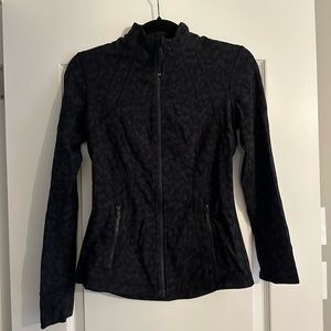Lululemon black cheetah print zip up